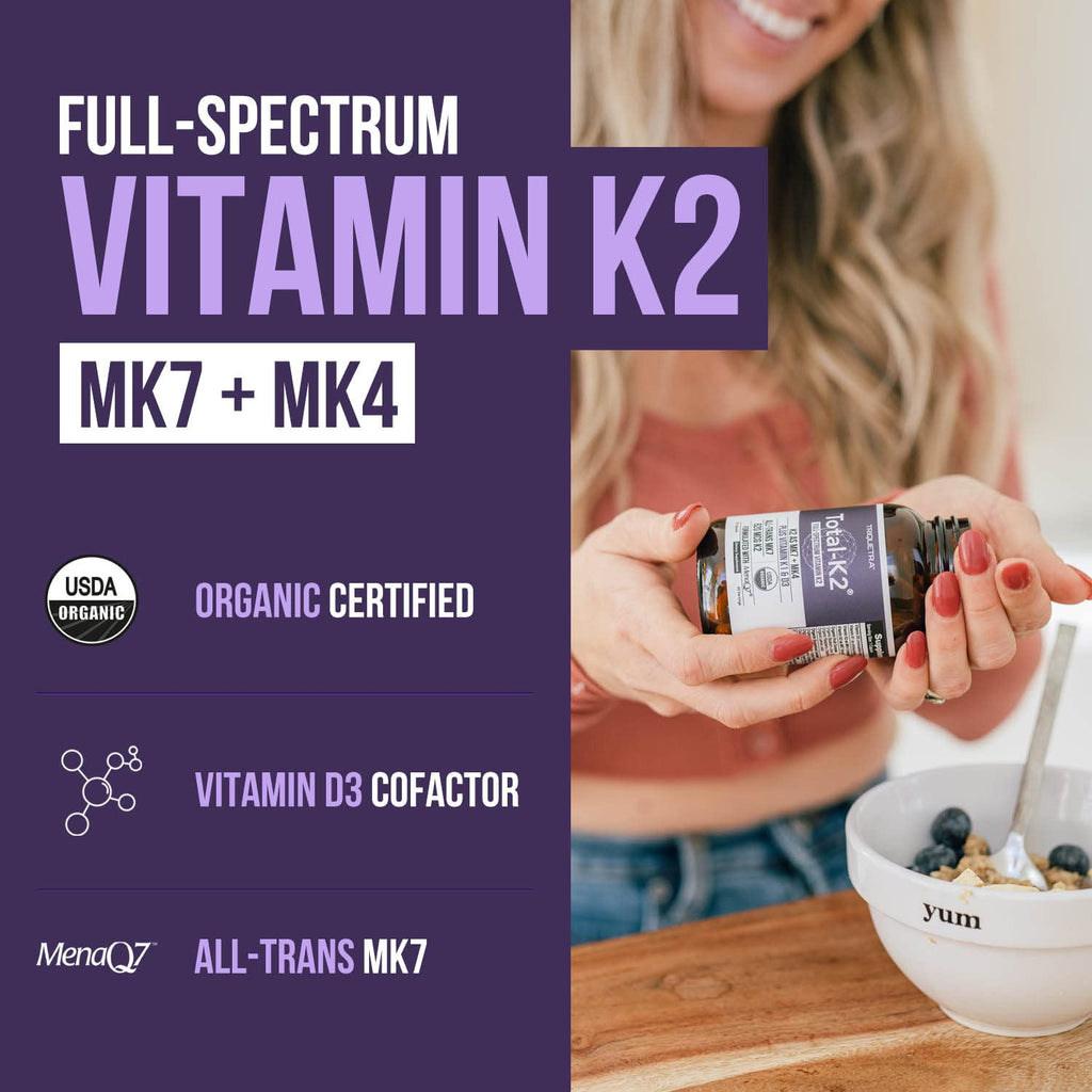 Triquetra Health Total K2 Vitamin K2 MK7 & MK4 - 60 Capsules - image 2