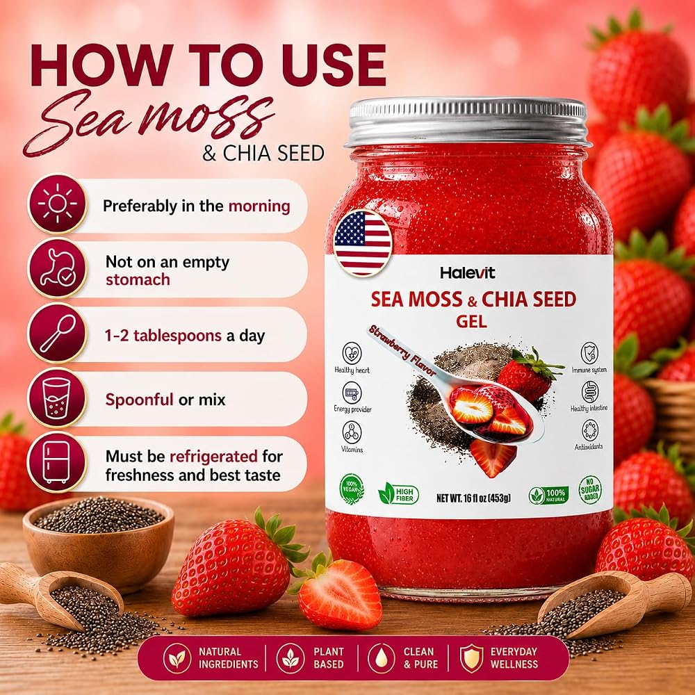Halevit Sea Moss Gel with Ground Chia Seeds