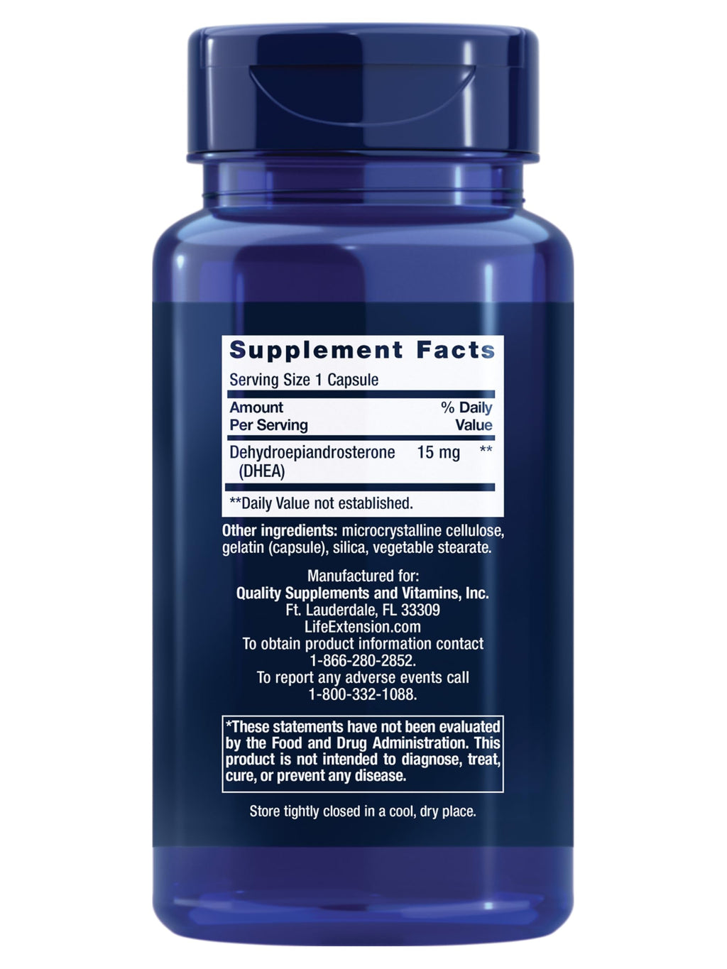 Life Extension DHEA 15 mg Hormone Balance - 100 Capsules - image 2