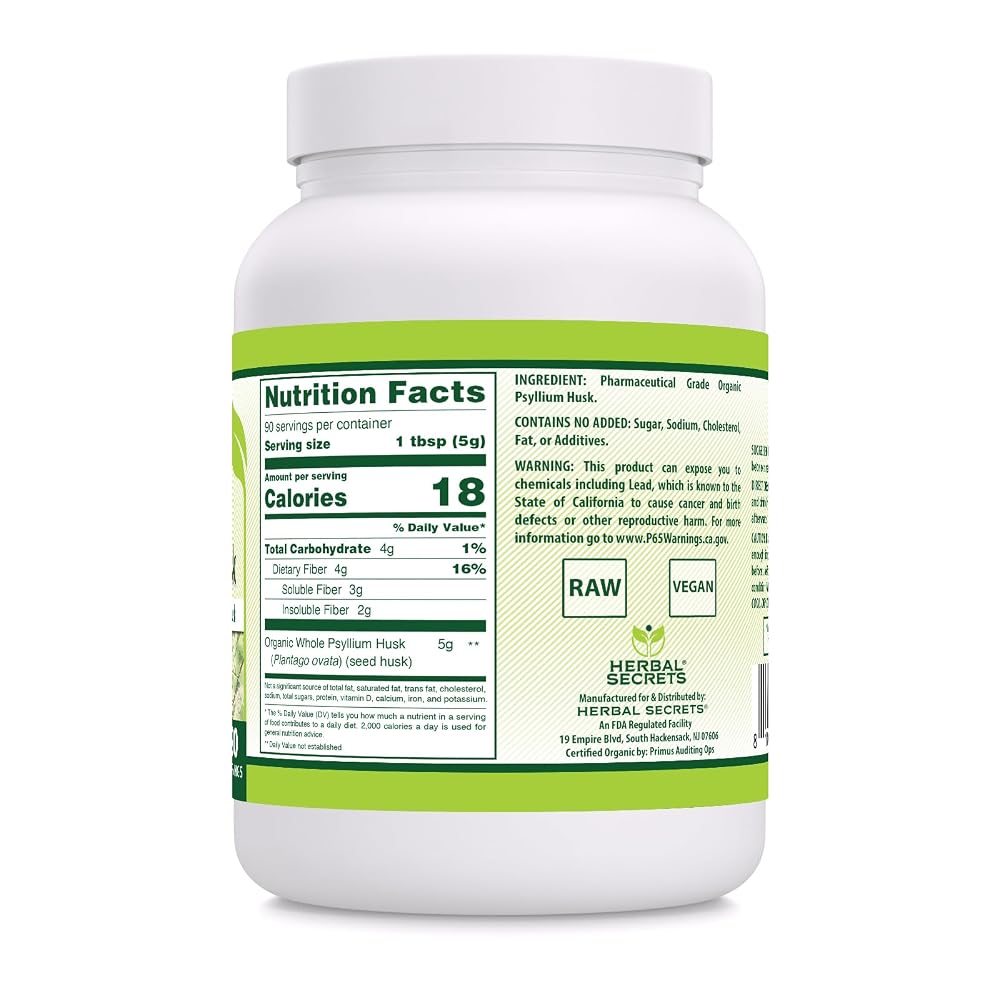 Herbal Secrets Whole Psyllium Husk Powder - 16 Oz - image 2