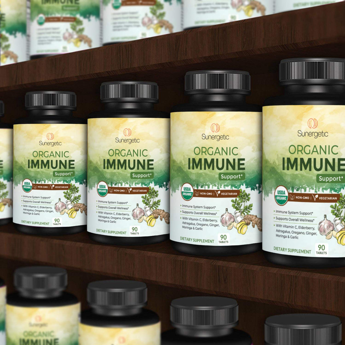 Sunergetic USDA Organic Immune Support Supplement - 90 Tablets - image 7