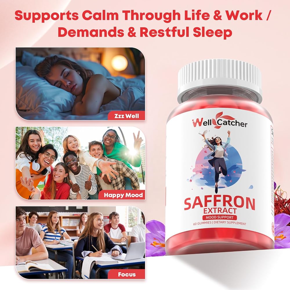 Wellcatcher Saffron Gummies - Saffron Extract Supplement Sugar Free