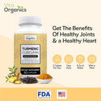 Vita Organics Turmeric Curcumin 1300mg Joint Support - 60 Capsules - image 5