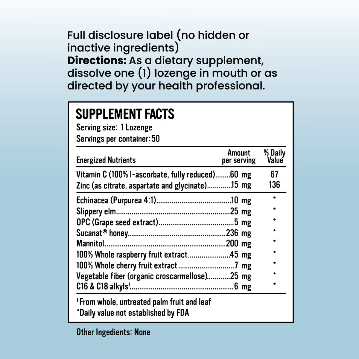 Alkaline for Life Triple Zinc Lozenges with Vitamin C & Echinacea - 50 Count - image 2