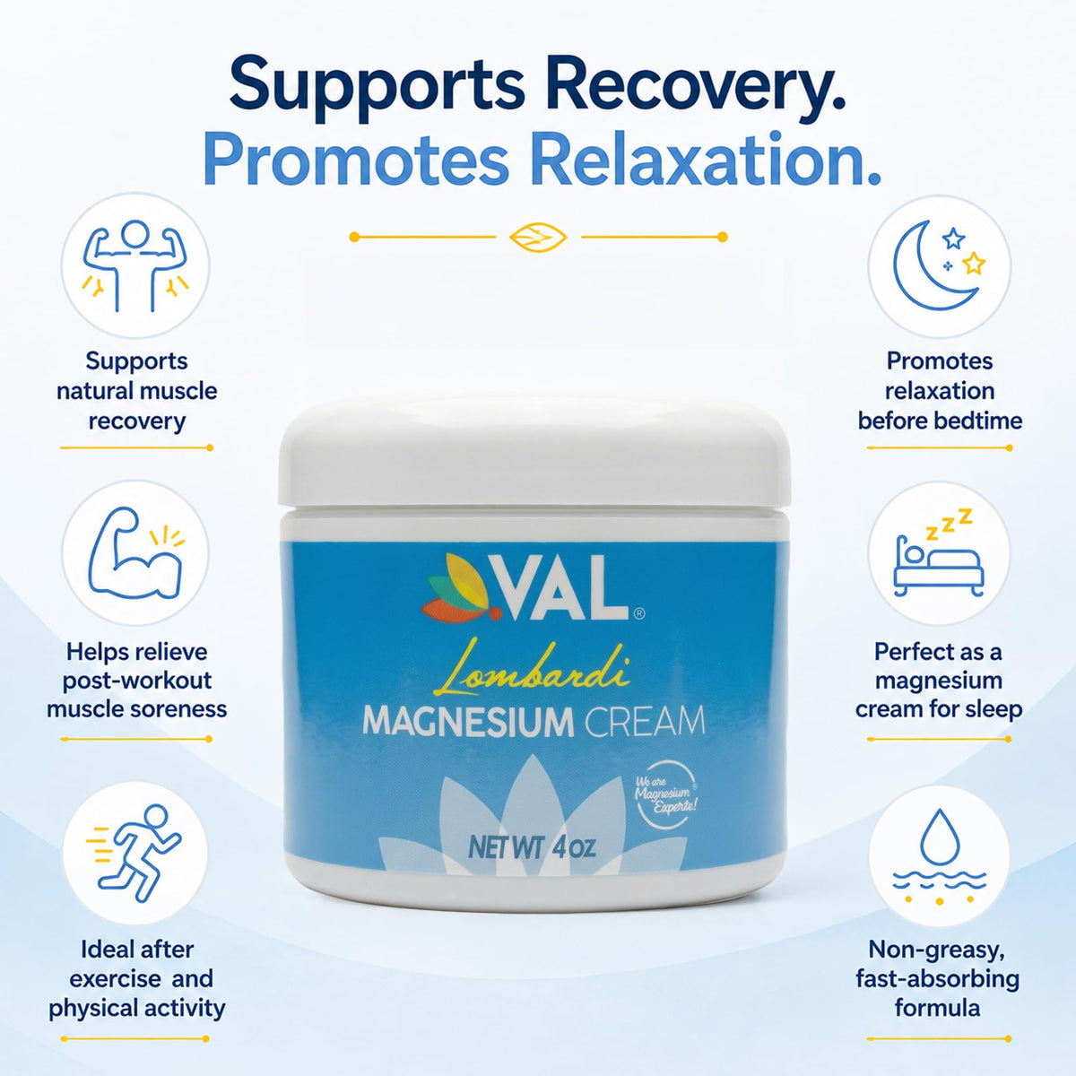 VAL Lombardi Magnesium Lotion Nighttime Relief - 4 oz - image 2