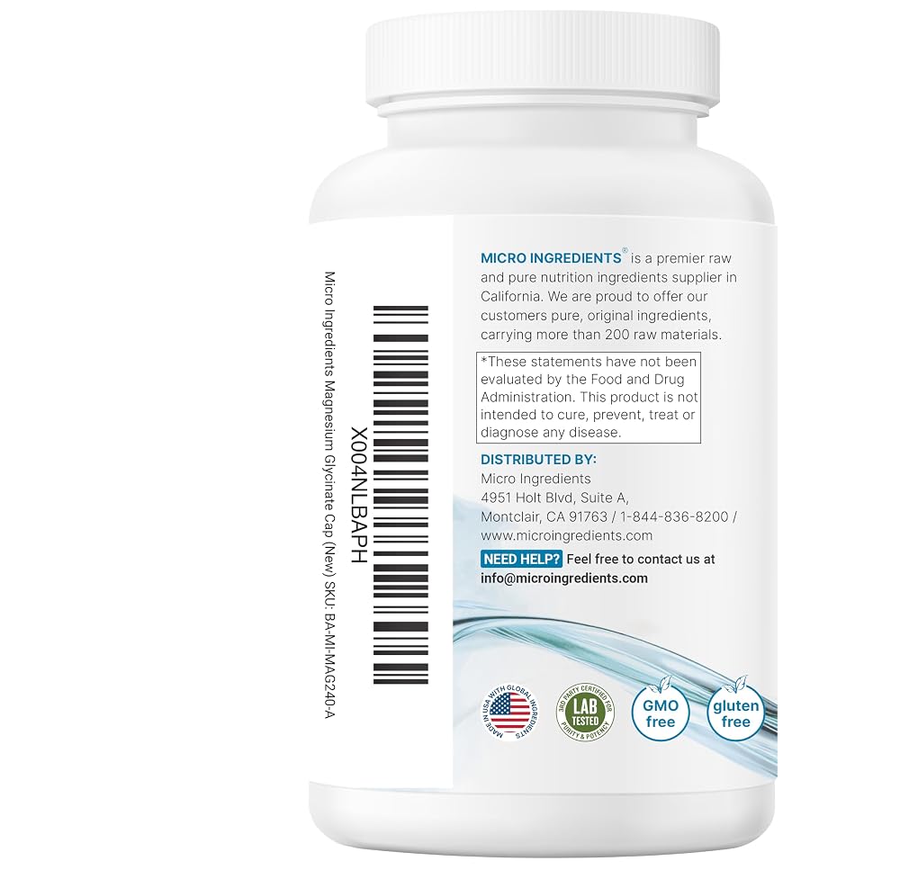 Micro Ingredients Pure Magnesium Glycinate 400mg - 240 Capsules - image 9