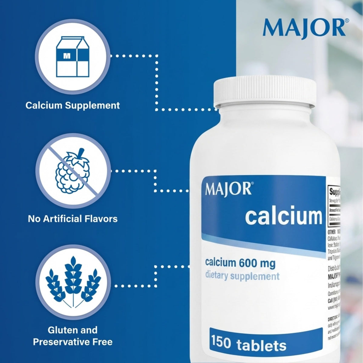 MAJOR Calcium 600mg Tablets - 150 Count - image 5