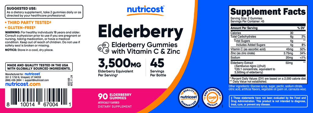 Nutricost Elderberry Extract Gummies - 90 Gummies - image 7