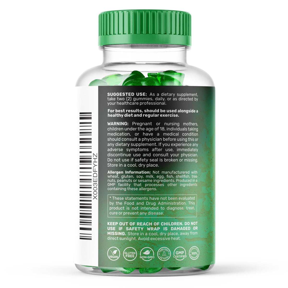 WELLNESS LABSRX Irish Sea Moss Gummies 3200mg - 90 Count - image 3