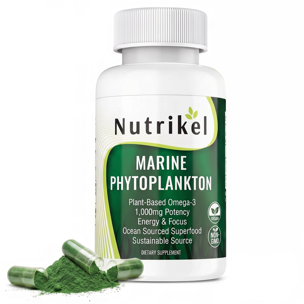 Natural Curves Marine Phytoplankton Omega 3 Algae Capsules - 60 Capsules