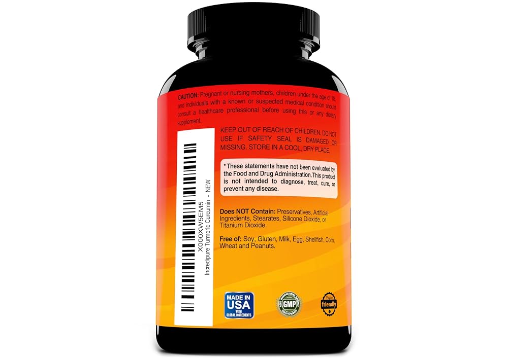 Curcumin Incredipure Turmeric Curcumin Supplement 750mg - 120 Capsules - image 3