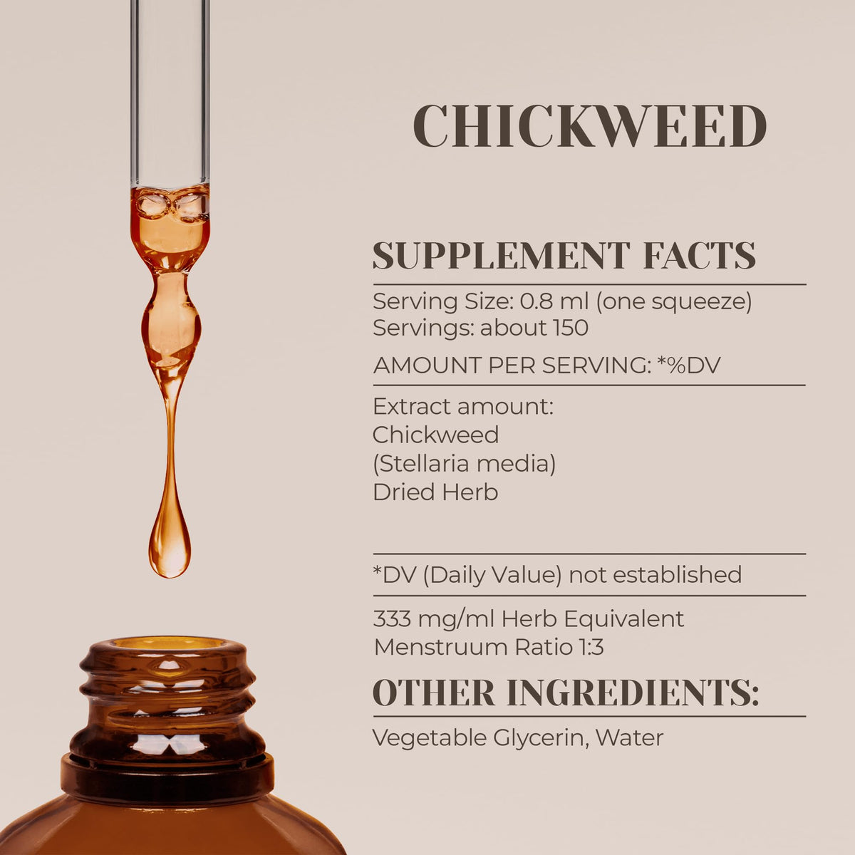 Garden Organics Chickweed Alcohol-Free Natural Tincture Extract
