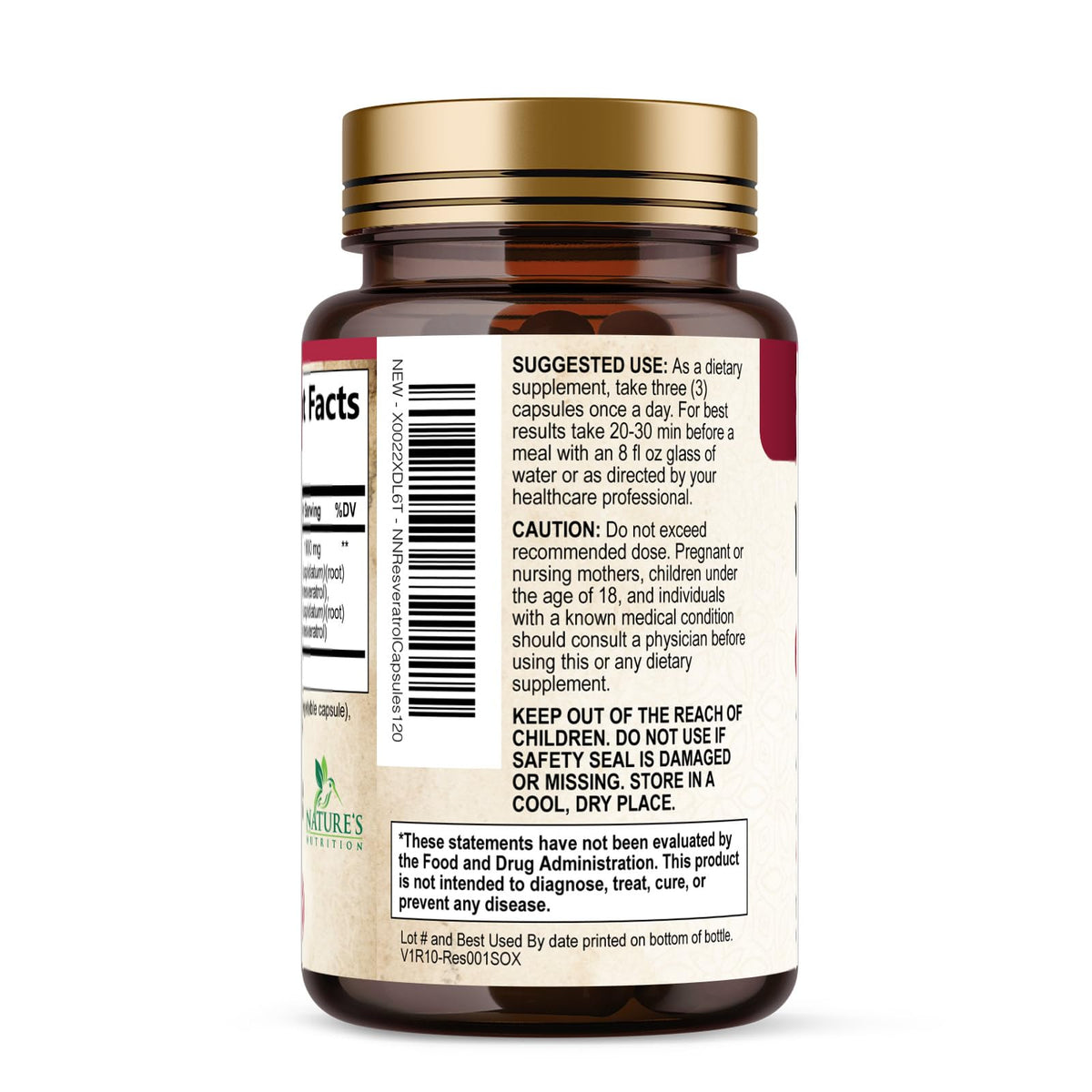 Nature's Nutrition Resveratrol Complex 1800 mg - 3x Strength