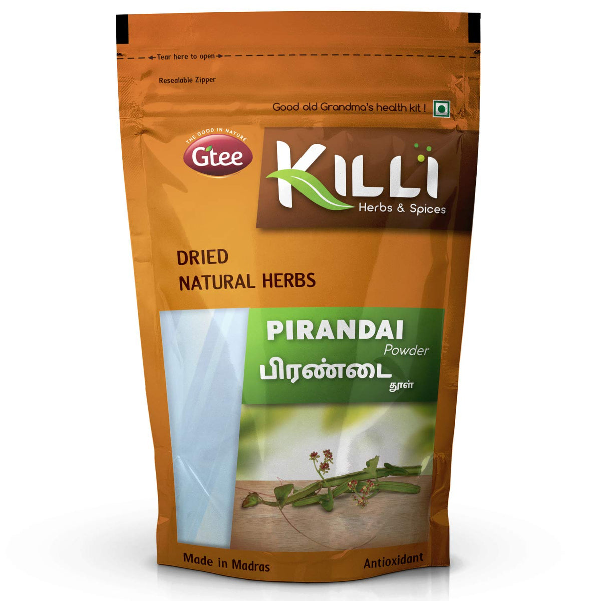 KILLI Pirandai Cissus Quadrangularis Powder - 100g