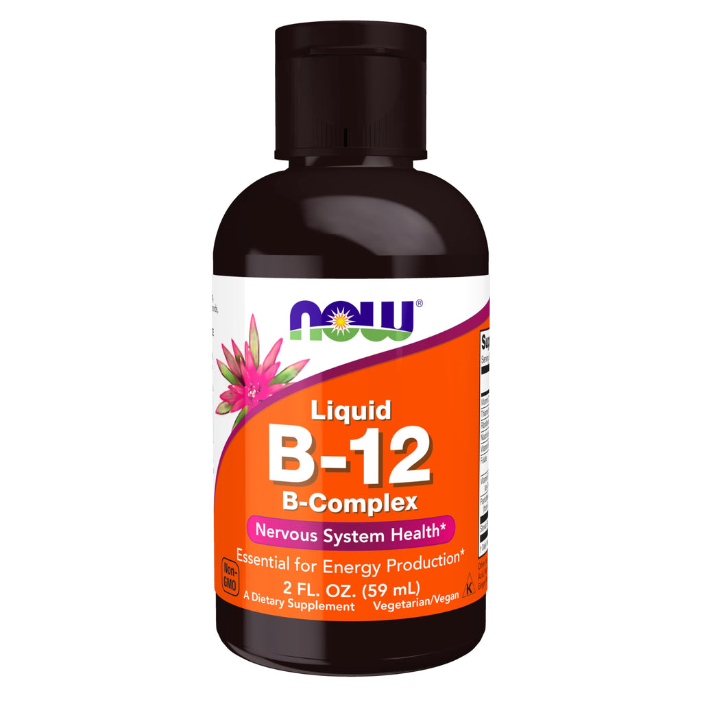 NOW Supplements Vitamin B-12 Complex Liquid for Energy - 2 oz