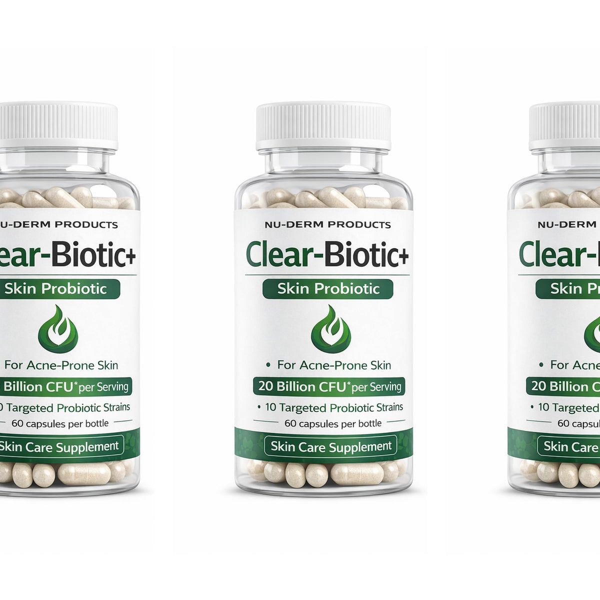 NuDerm Products Clear Biotic Acne Vitamins - 60 Capsules