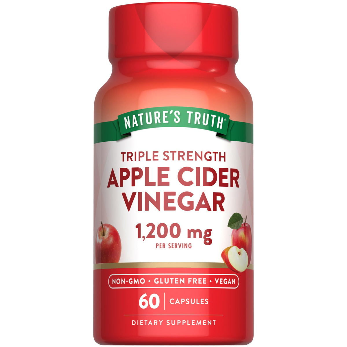 Nature's Truth Apple Cider Vinegar Vegan Capsules 1200mg - 60 Count