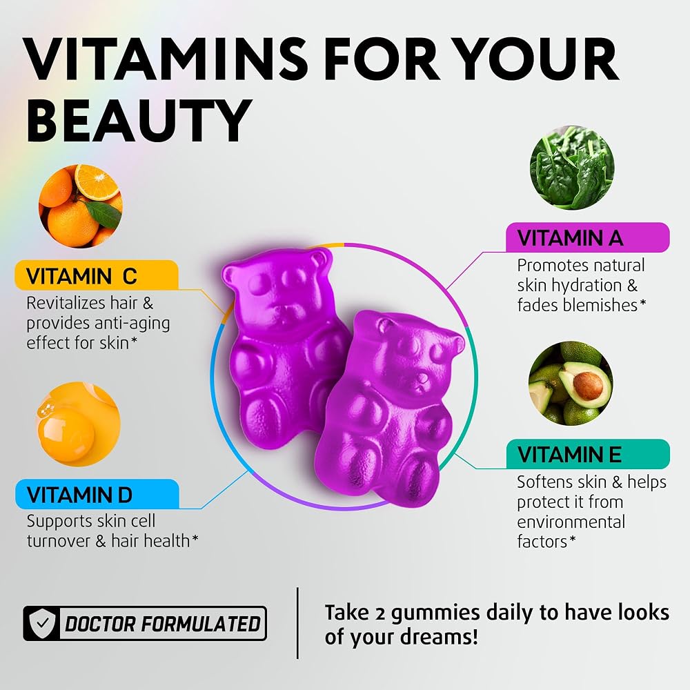 IQ Biology Biotin Gummies for Hair, Skin & Nails - 60 Count - image 4