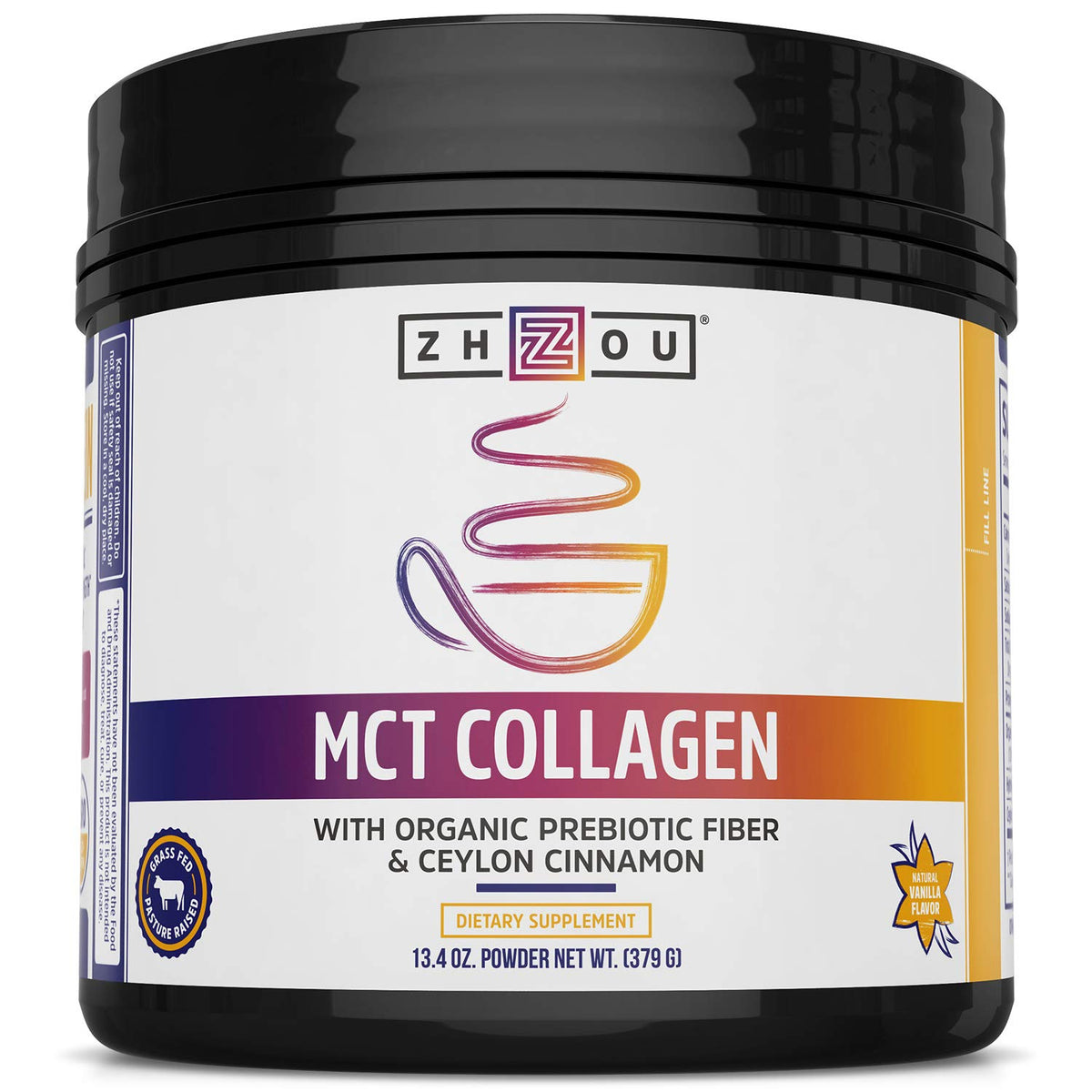 ZHOU MCT Flavored Collagen Peptides Powder - 13.4 oz