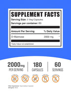 BulkSupplements D-Mannose Capsules for Urinary Tract Support - 180 Count - image 2