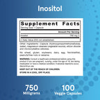 Jarrow Formulas Inositol 750 mg Liver Support - 100 Capsules - image 6