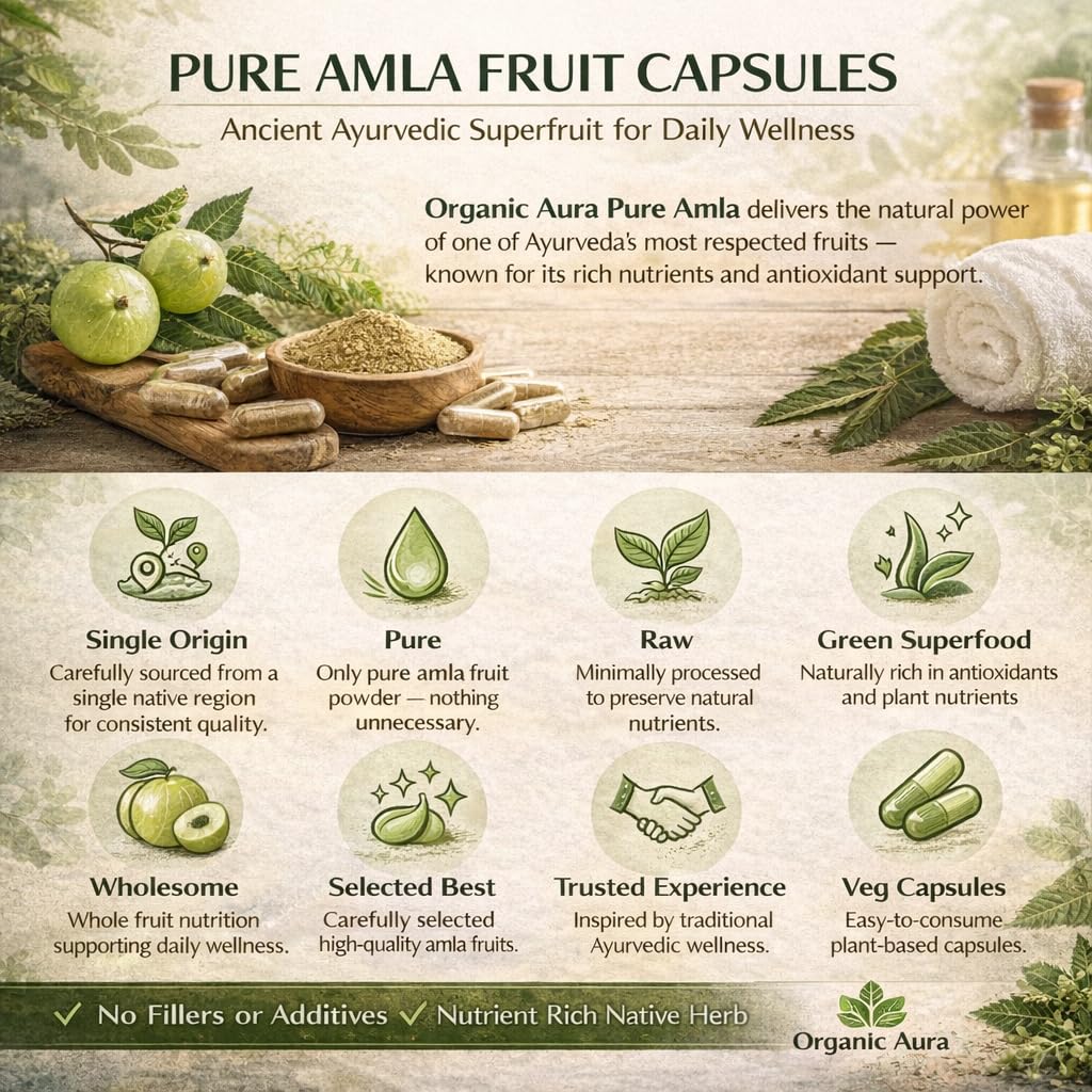 Organic Aura International Amla Capsules 1000mg - 120 Vegetarian Capsules - image 7