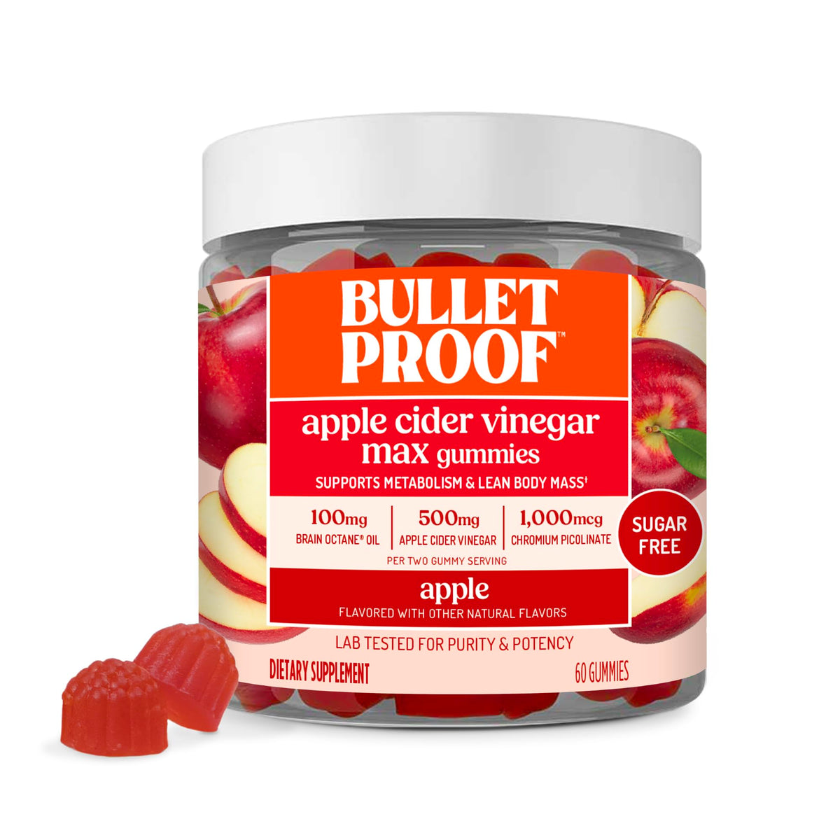 Bulletproof Apple Cider Vinegar Max Sugar-Free Gummies - 60 Count