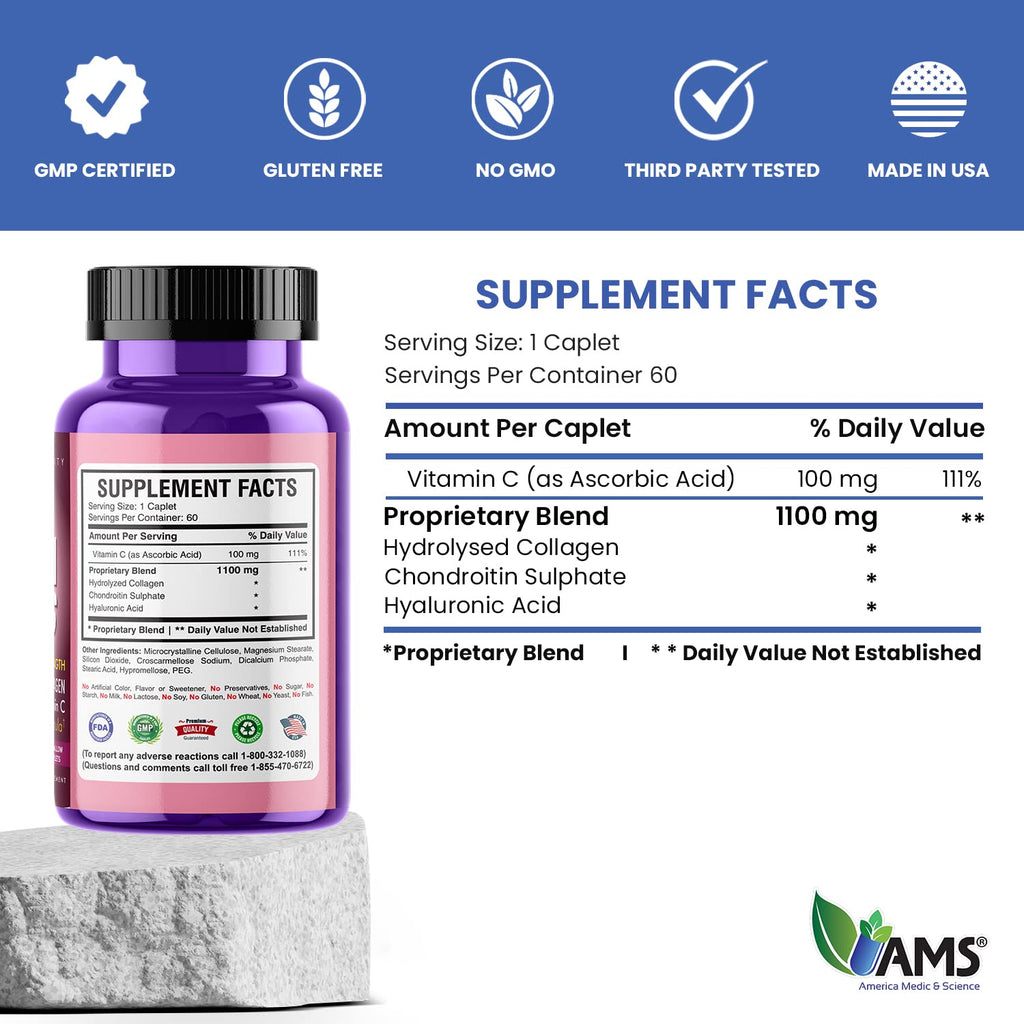 America Medic & Science Colla Caps Collagen Supplement - 60 Caplets - image 5