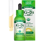 Nature's Truth Vitamin D3 K2 Liquid Drops with MK-7 - 2 Fl Oz