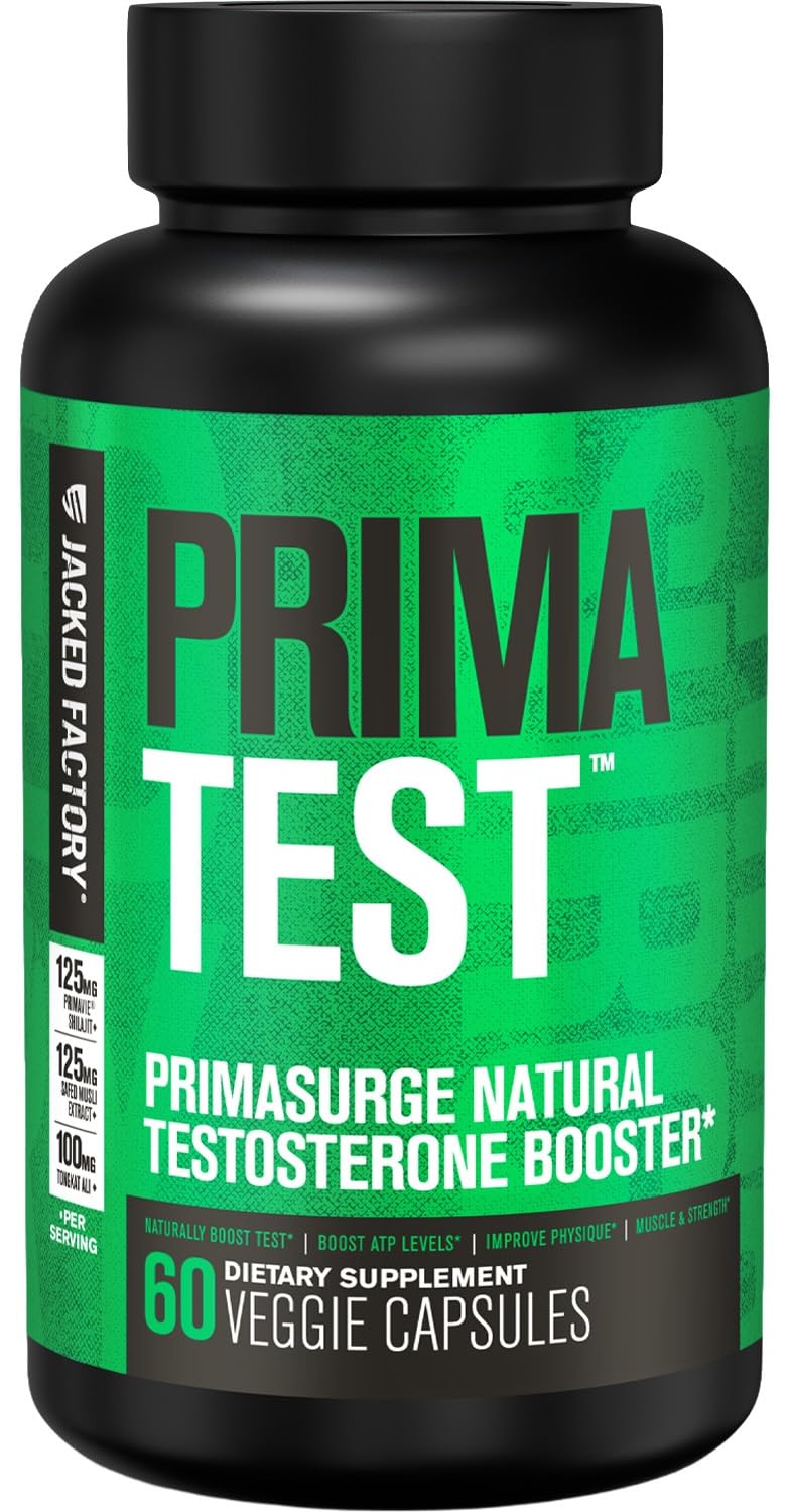 Jacked Factory Primasurge Testosterone Booster for Men - 60 Vegetarian Capsules