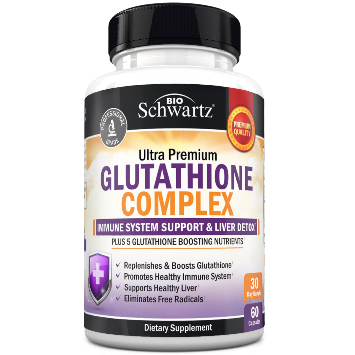 BioSchwartz Glutathione 500mg Liver Support - 60 Capsules