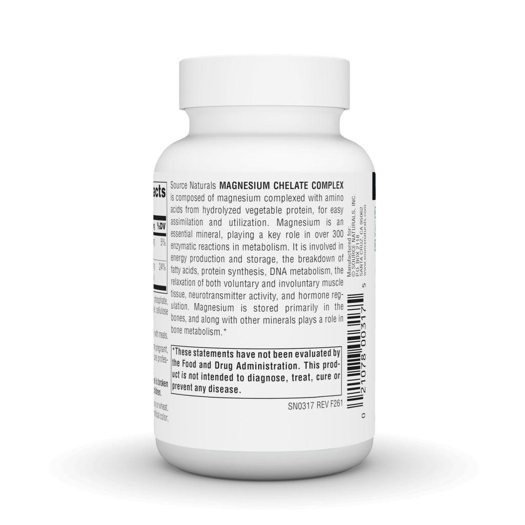 Source Naturals Magnesium Chelate Complex 100 mg - 100 Tablets - image 4