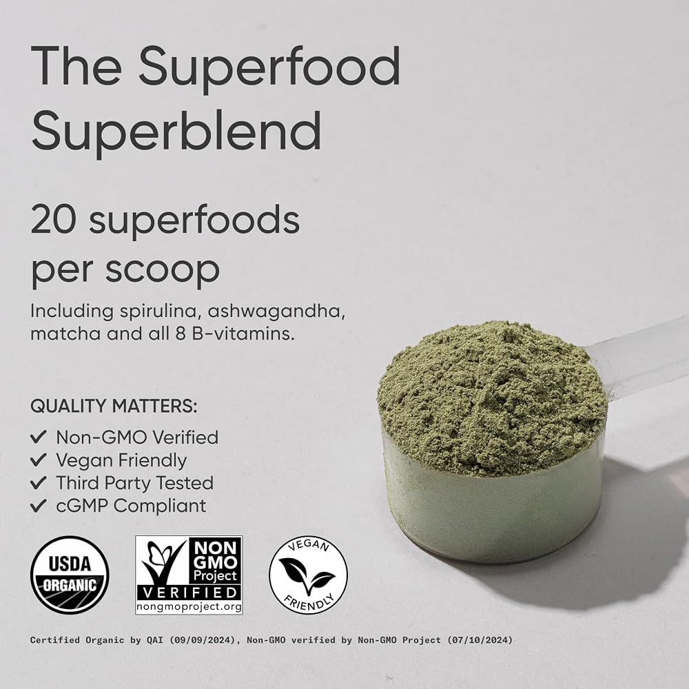 Sports Research® Organic Greens Superfood Powder w/Spirulina