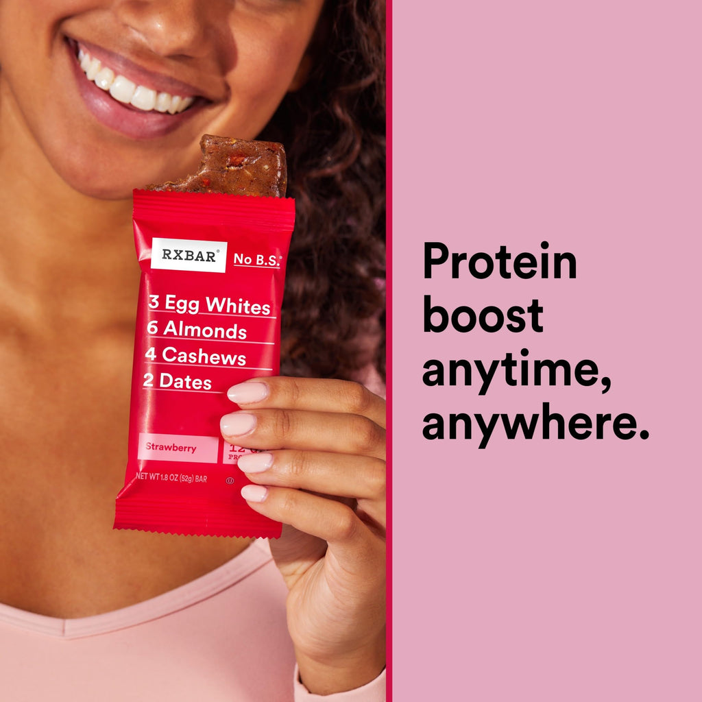 RXBAR Protein Bars, 12g Protein, Gluten Free Snacks, Strawberry, 22oz