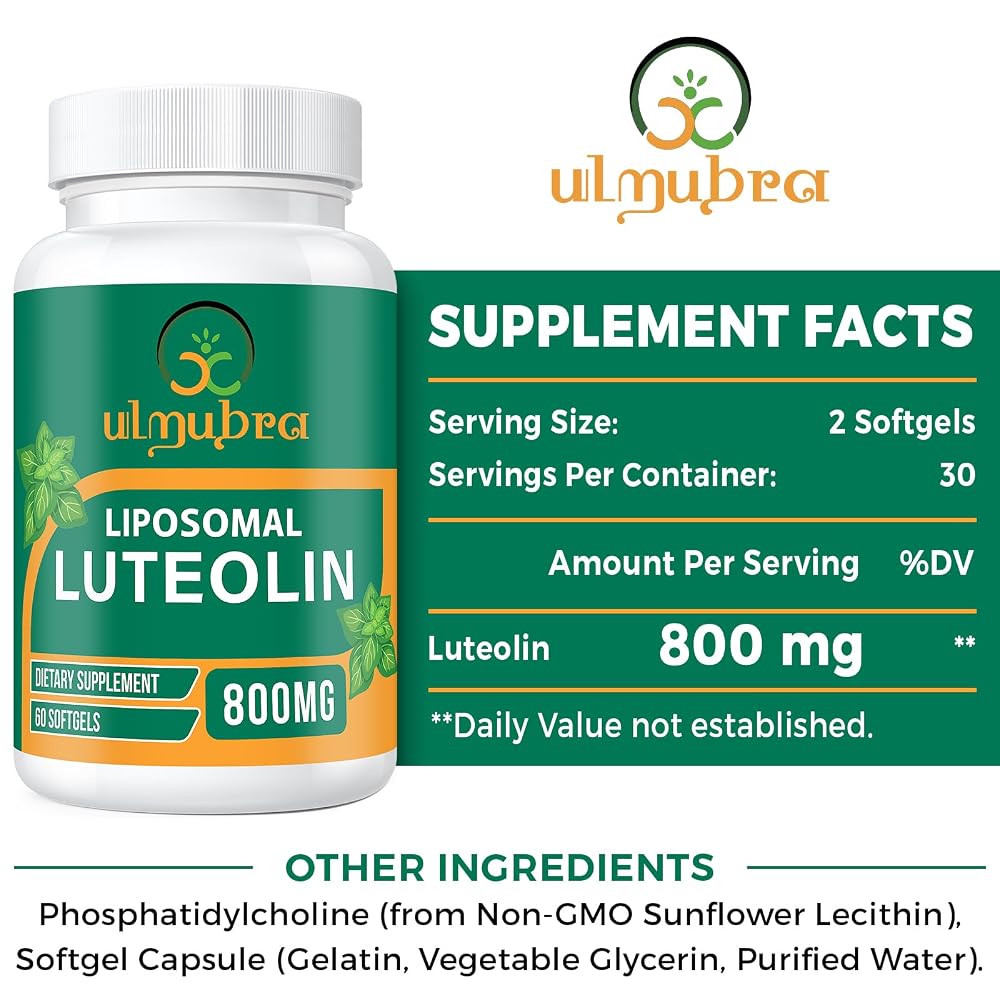 Ulmubra 800 MG Liposomal Luteolin Supplement - Maximum Absorption