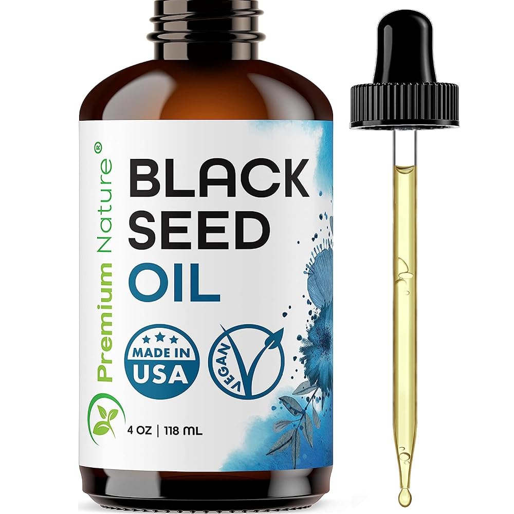 Premium Nature Black Seed Oil for Hair and Skin - Cold Pressed Virgin