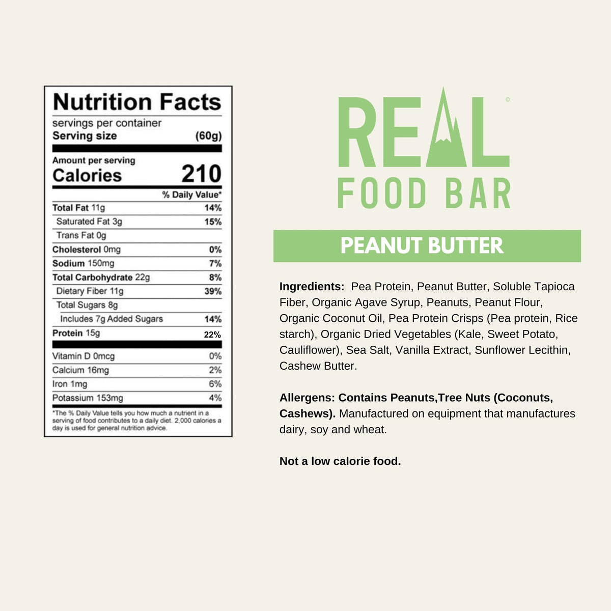 Just Real Food Bar Plant Based Protein Peanut Butter - 12 Count - image 3