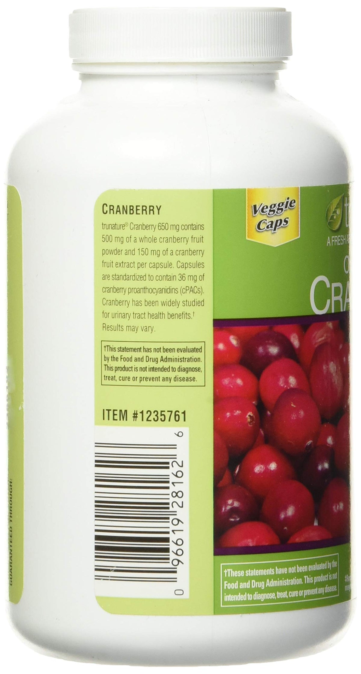 TruNature Cranberry 650 mg - 140 Vegetarian Capsules - image 3