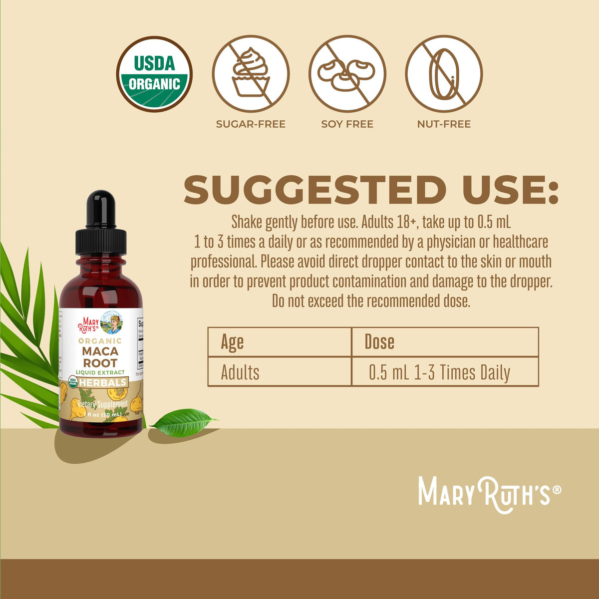 MARYRUTH'S USDA Organic Maca Root Liquid Drops - 1 Fl Oz - image 3