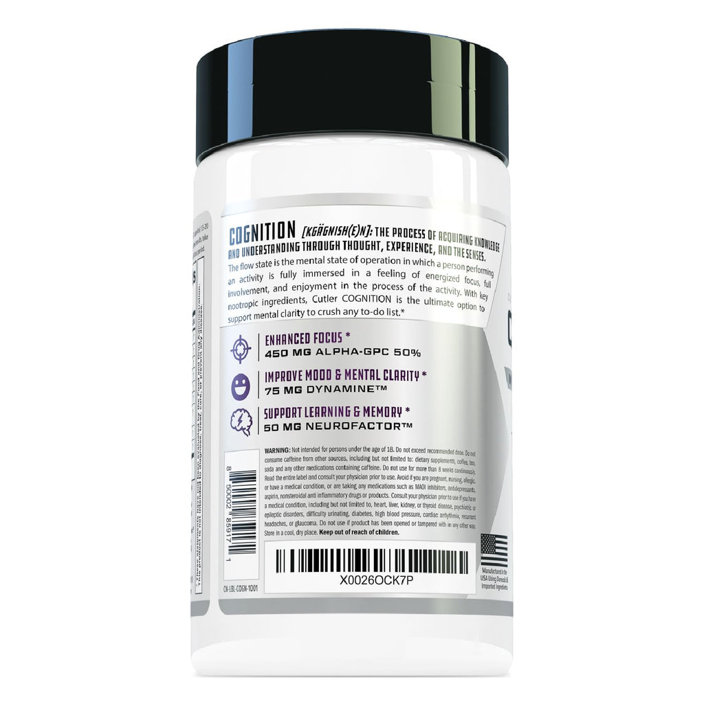 Cutler Nutrition Cognition Nootropic Brain Focus Supplement - 60 Capsules - image 2