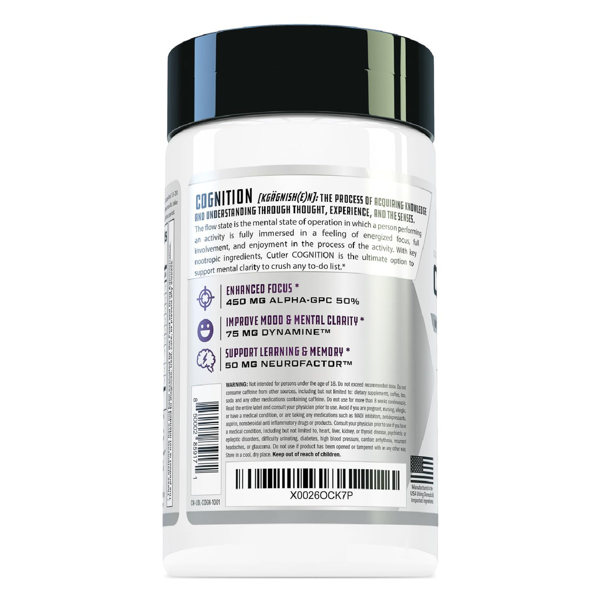 Cutler Nutrition Cognition Nootropic Brain Focus Supplement - 60 Capsules - image 2
