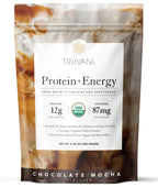 Truvani Protein + Energy Chocolate Mocha Plant-Based - 20 Servings