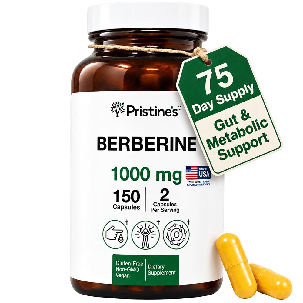 PRISTINE'S Berberine 1000mg Supplement Capsules - 150 Count