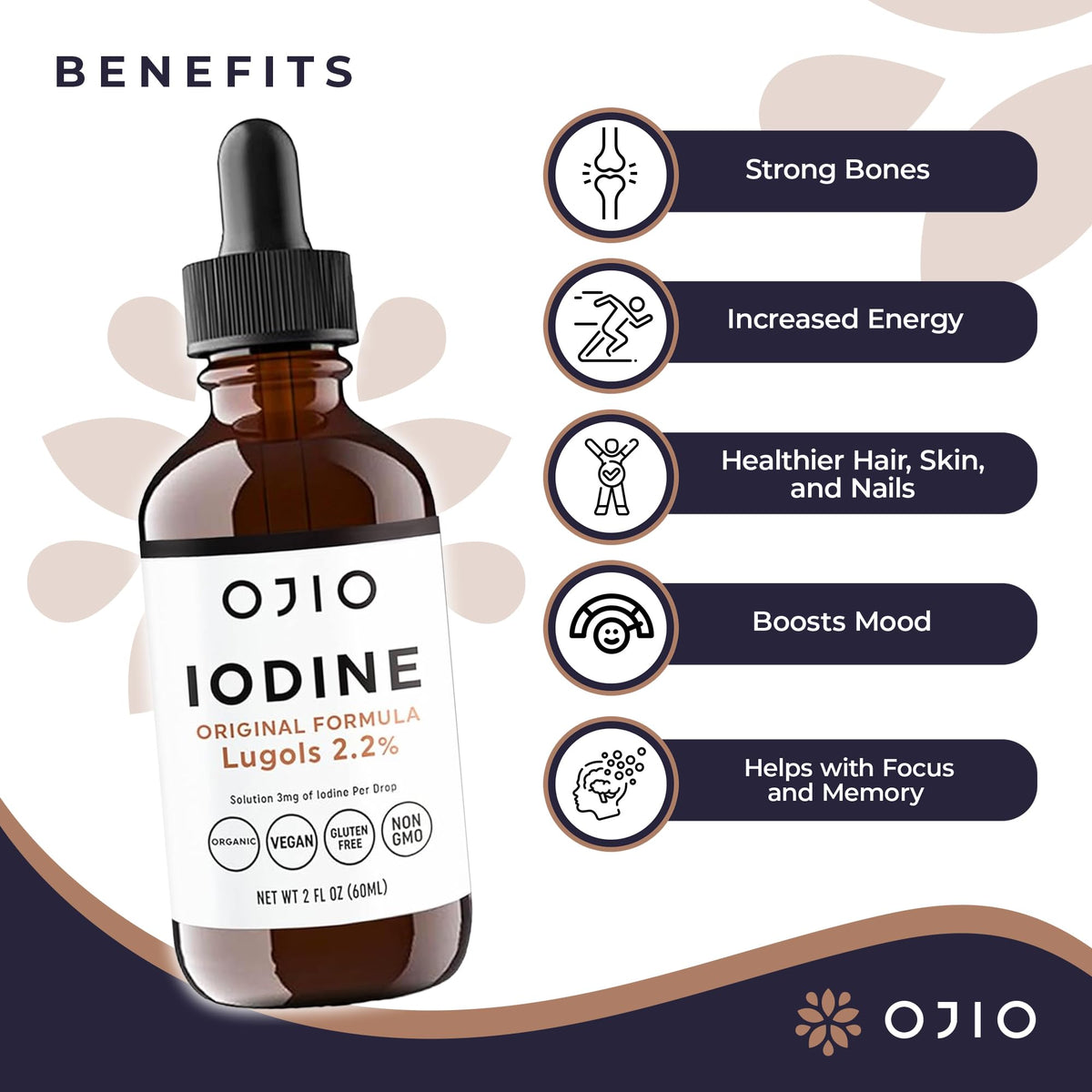 Ojio Lugol's Iodine Solution 2% Liquid Drops - 2 fl oz - image 2