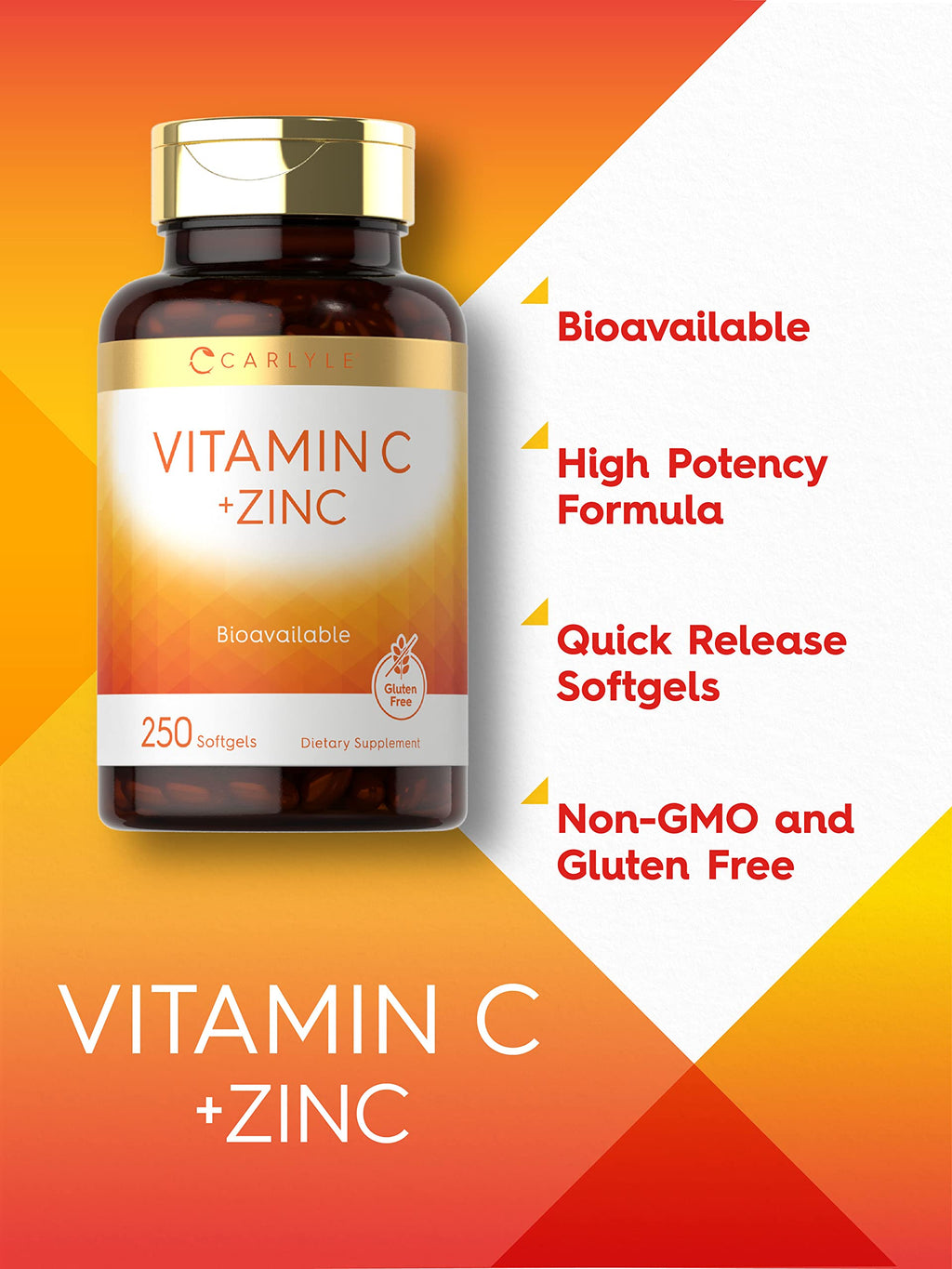 Carlyle Vitamin C with Zinc - 250 Softgels - image 3