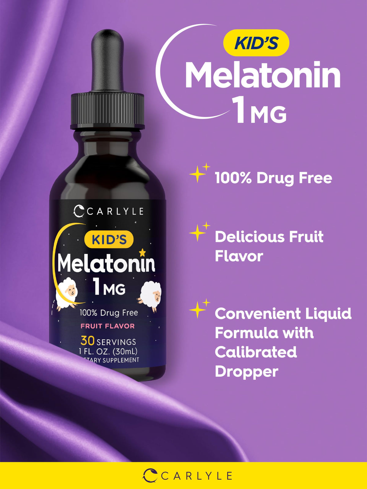 Carlyle Kids Melatonin Liquid 1 mg - 2 fl oz (Pack of 2) - image 4