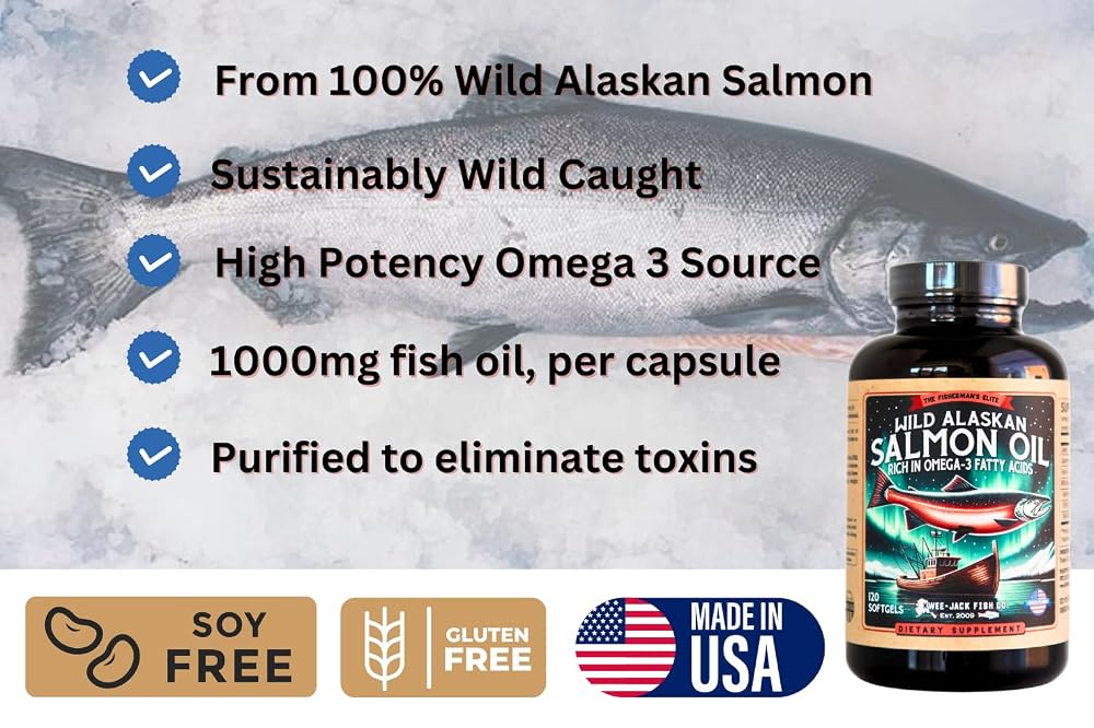 Kwee-Jack Wild Alaskan Salmon Fish Oil Omega-3 - 120 Softgels - image 2