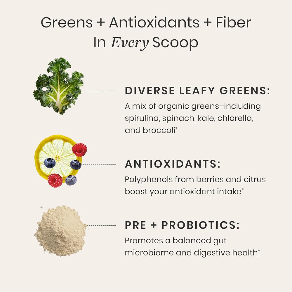 Perelel Acai Berry Daily Greens Powder with Probiotics & Fiber - image 5