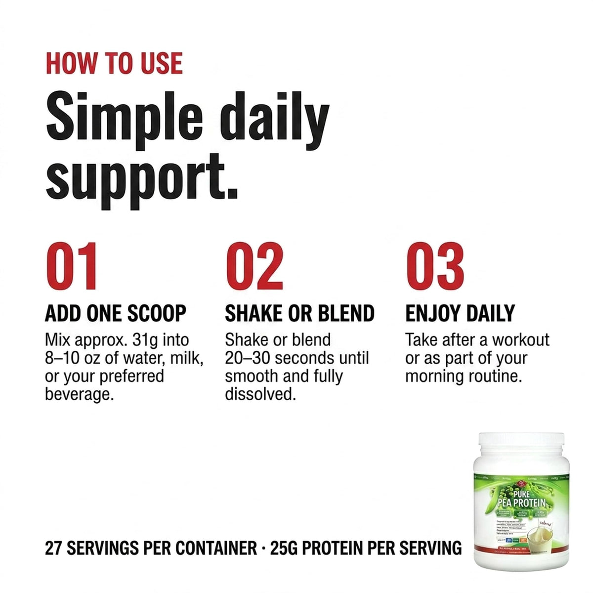 Olympian Labs Pea Protein Powder Unflavored - 13 Servings - image 5