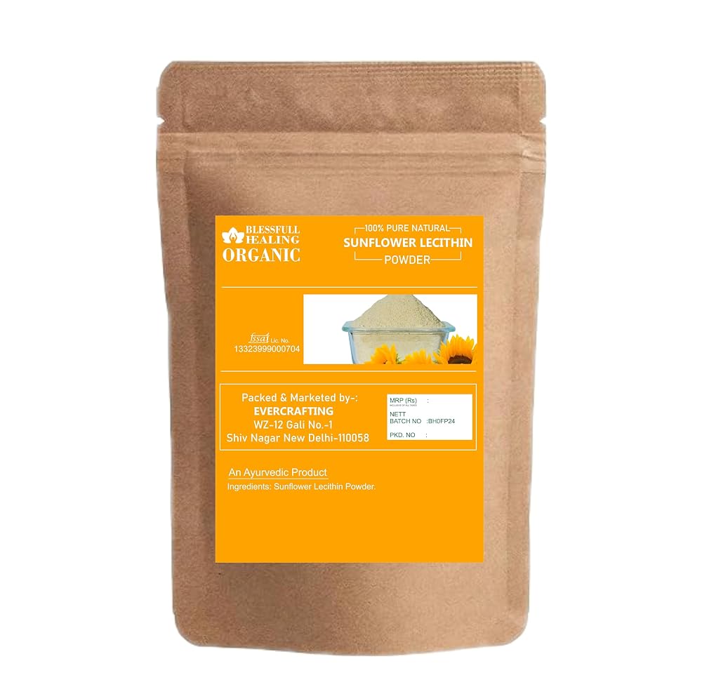 Blessfull Healing Organic Sunflower Lecithin Powder 100% Pure Natural
